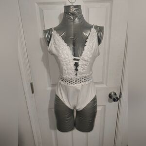 BECCA White Lace One-Piece Swimsuit 46